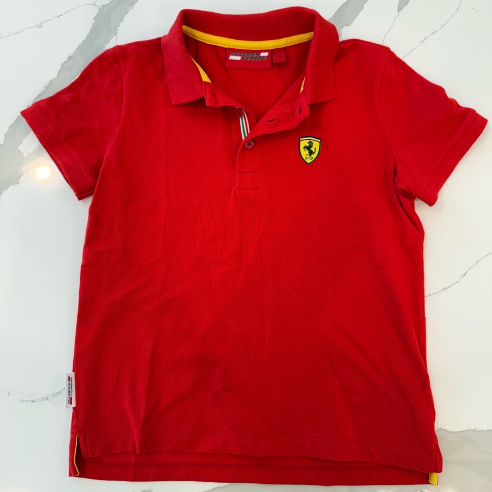 Scuderia Ferrari Boys Red Polo Size EU 140 US 8-10 Kids